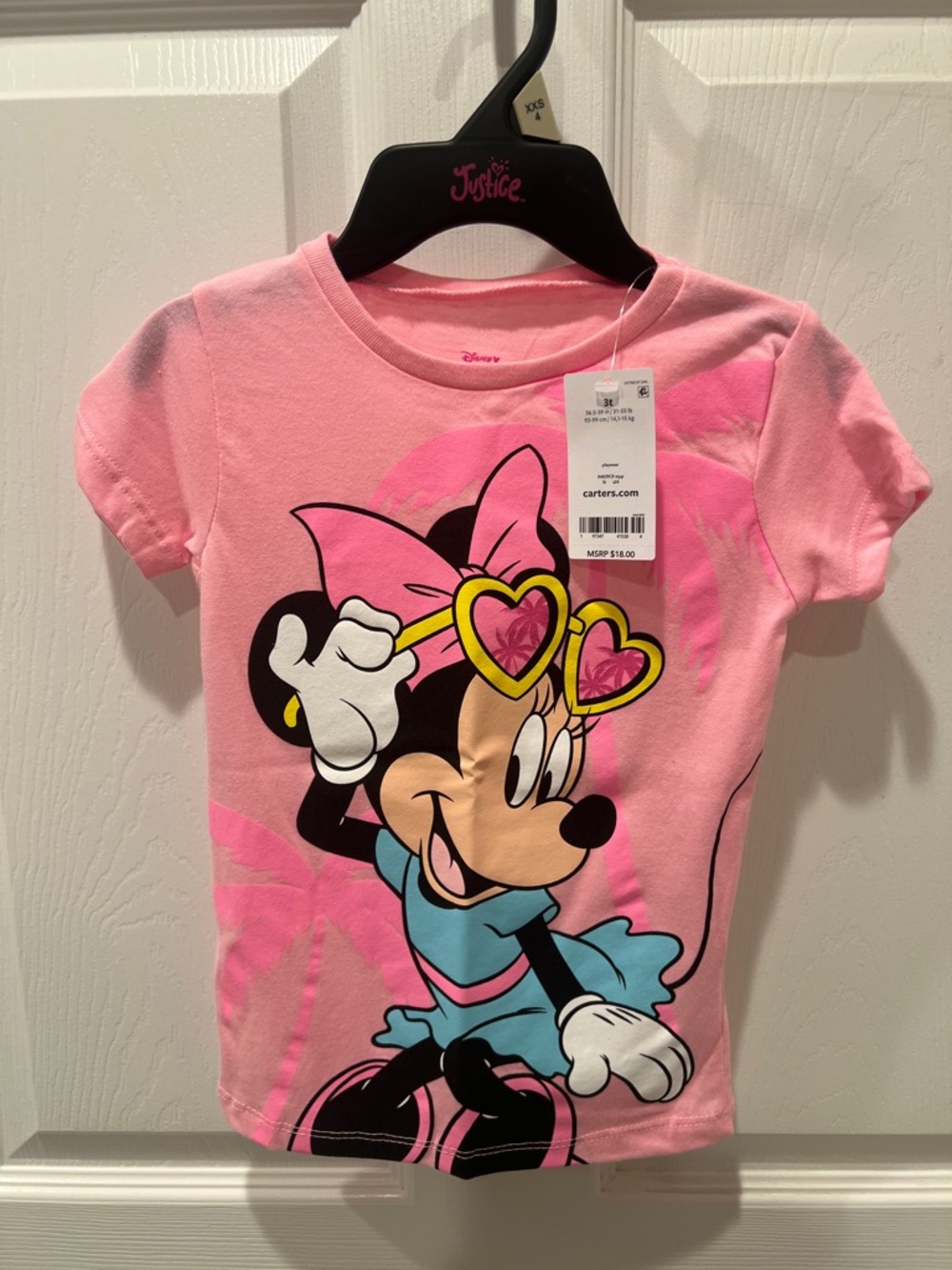 Disney Pink Minnie Mouse Heart Sunglasses Graphic Tee